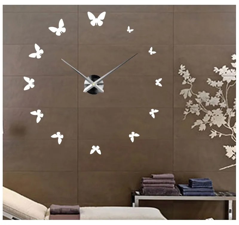 Nalepovacie hodiny motýľ s jemným dizajnom I SENTOP 12P001-VZOSTUPNE MOTYLE