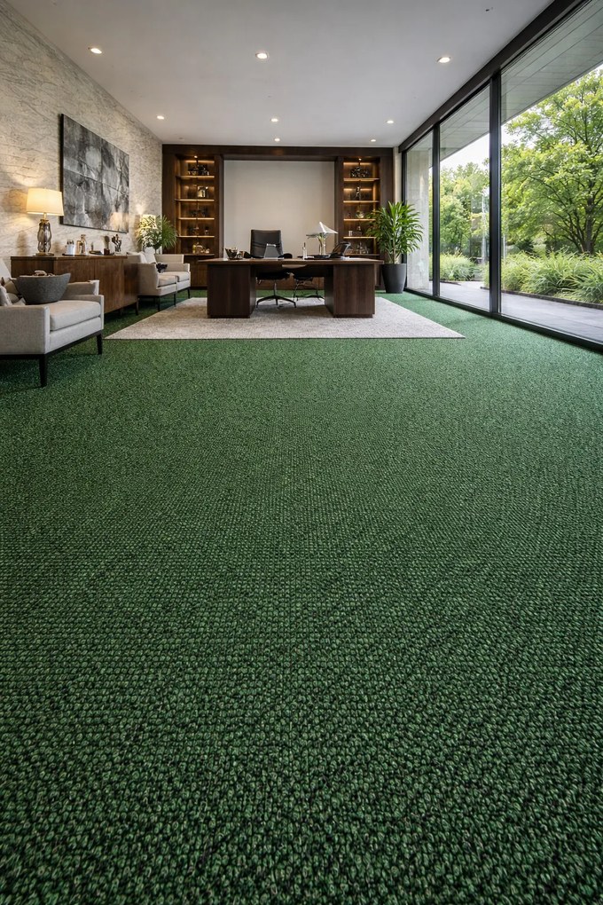 Koberec metráž Piccolo 651, na mieru, šíře 4m, zelená, guma (gél - protišmykový), chodba / predsieň, Beaulieu International Group