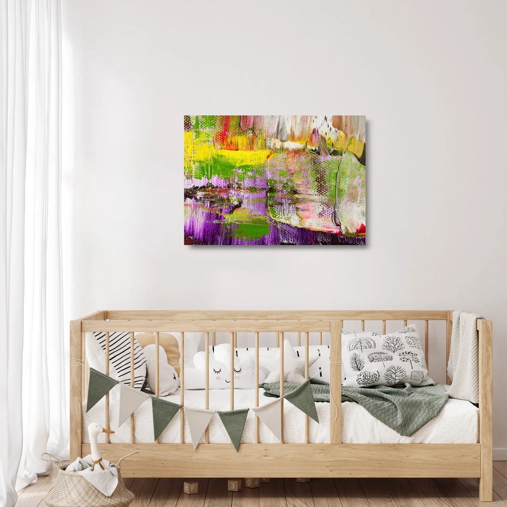 Sklenený obraz abstrakcie - maľba (70x50 cm)