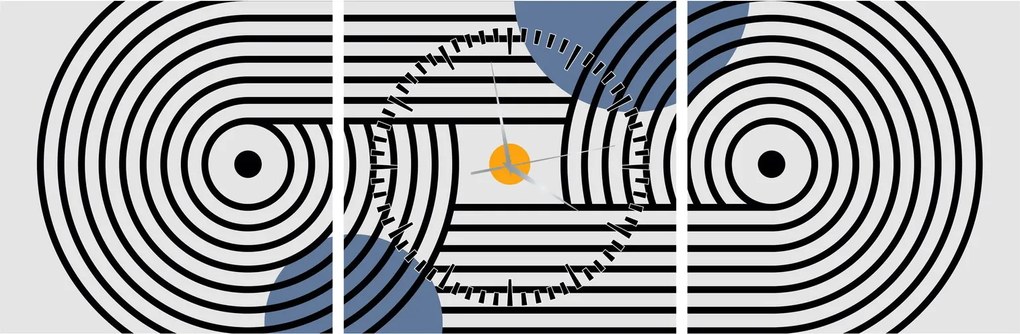 Obraz - Minimalistická abstrakcia N⁰3 (s hodinami) (90x30 cm)