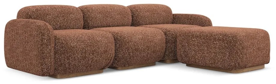 Oranžová/hnedá modulárna rohová pohovka (variabilná) Ailani – Makamii