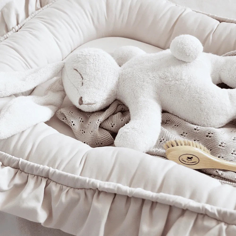 Saténovo bavlnené hniezdo pre bábätká púdrovo ružová