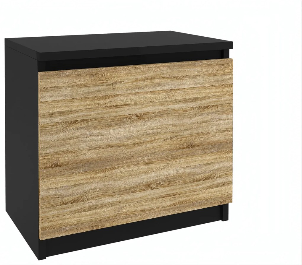 Nočný stolík Belini čierny / dub sonoma SI SN1/0/B/DS/0/0