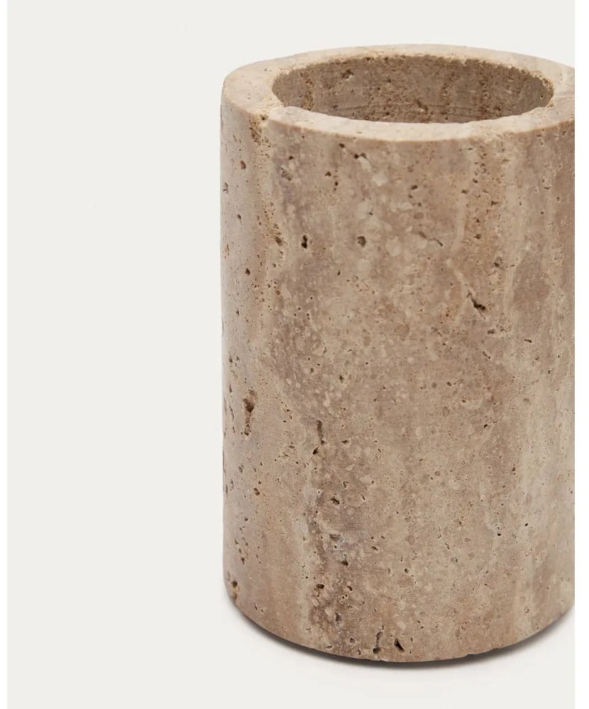 Béžový kamenný téglik na zubné kefky Macre – Kave Home