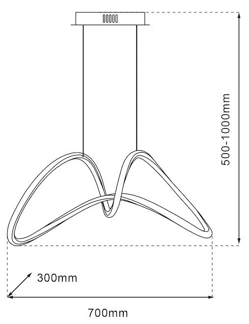 Závesné LED svietidlo Tesoro, 1x LED 48w, 4000k, b