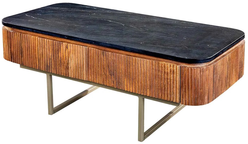 Dizajnový konferenčný stolík Daichi 110 cm mango / mramor