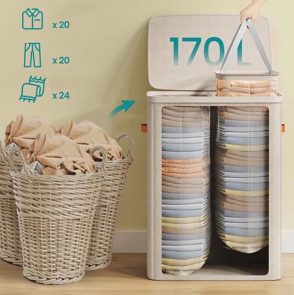 Koš na prádlo Vilém 170 L béžový