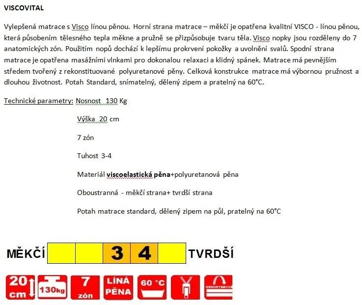 matrac Viscovital, 90