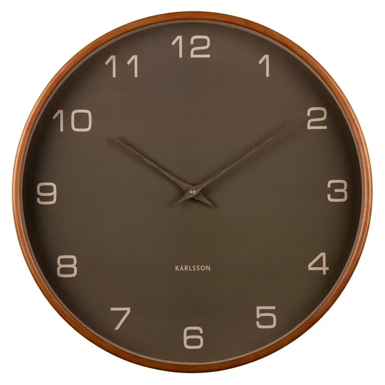 Dizajnové nástenné hodiny Karlsson 5993MG hnedé,priemer 40 cm