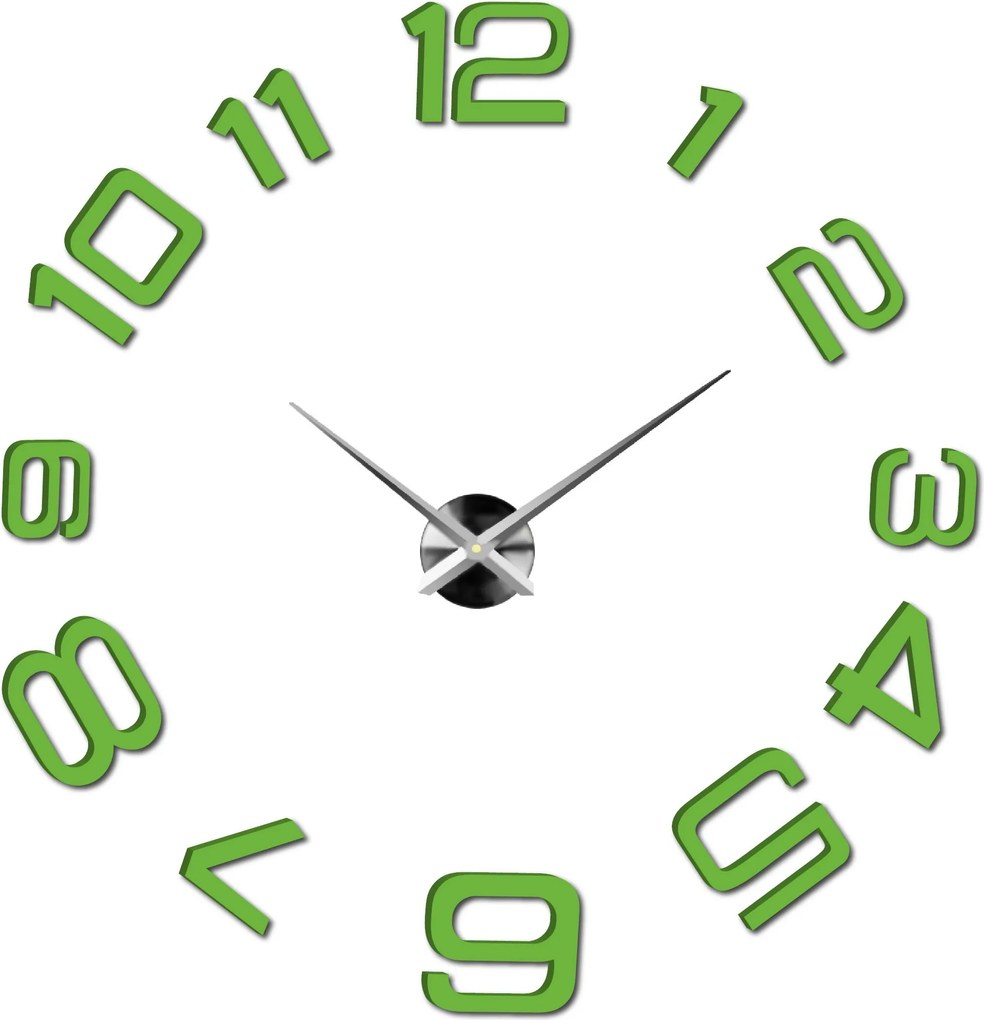 SENTOP | Moderné nalepovacie nástenné hodiny | 3D hodiny 12S053-Wanduhr HEU- analógové