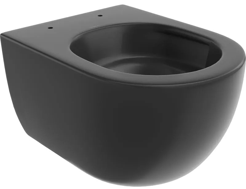 Mexen Carmen, závesná WC misa 490x365x340 mm, Rimless Tornádo, čierna matná, 3388XX85T