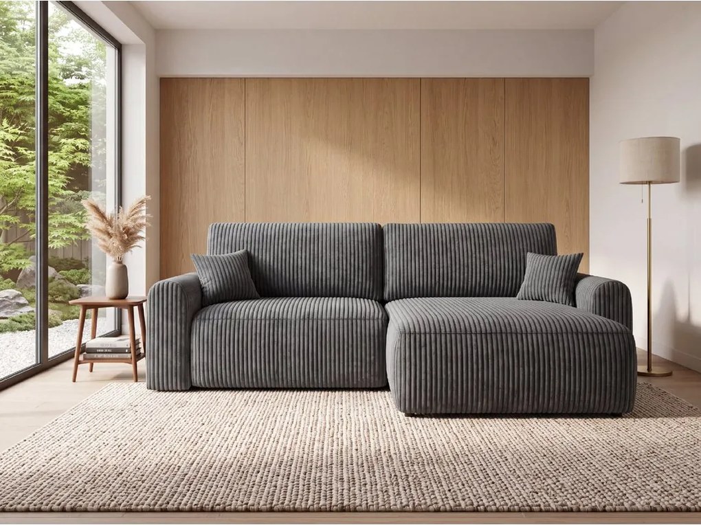 Rozkladacia obojstranná sedacia súprava do L NORDEN TILIA 250x140 cm, sivomodrá