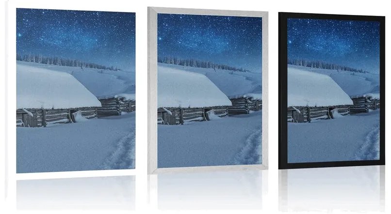 Plagát rozprávková karpatská krajina - 40x60 black