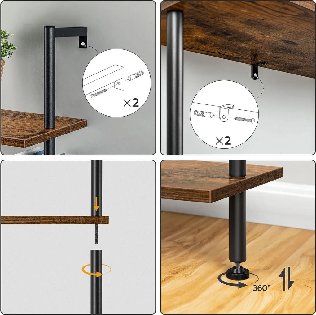 Knihovna Vasagle Zorami 60 cm černá/hnědá