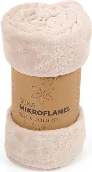 Mikroplyšová deka VLOČKY, smotanová 140 x 200 cm
