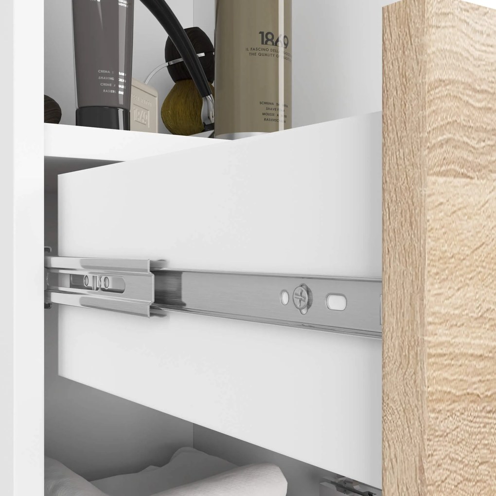 Kúpeľňová skrinka Fin II 30 cm biela/sonoma