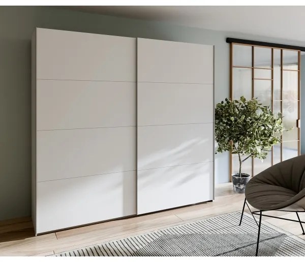 Šatníková skriňa so zrkadlom KARO 220x210 cm biela