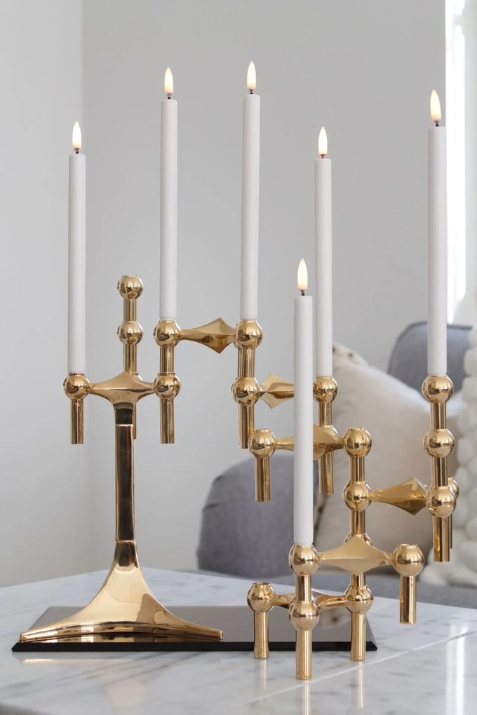 Stoff Nagel Dizajnový svietnik STOFF Nagel Solid Brass – set 3 ks