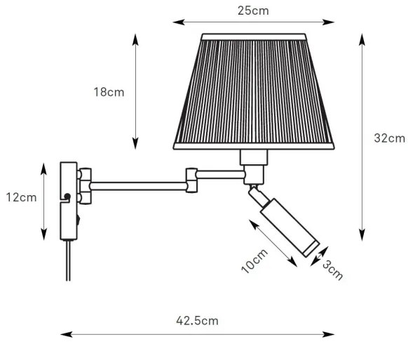 Markslöjd 109016- LED nástenné svietidlo PIVOT 1xE27/40W/230V + LED/4W krémová/čierna