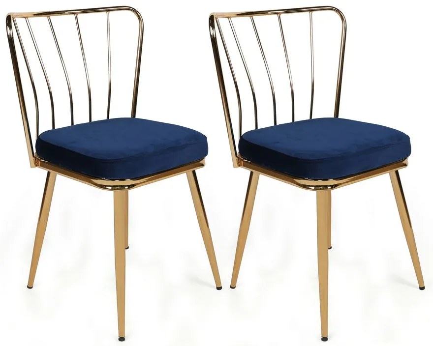 Sada jedálenských stoličiek Yildiz Dark Blue, 4 ks
