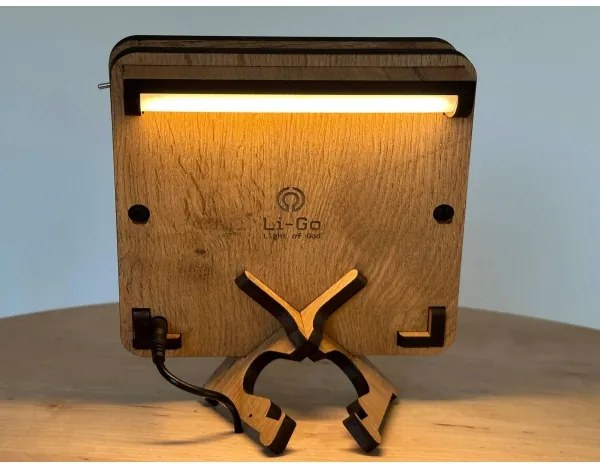 Li-Go 4070/DUB2 - LED Stolná dekorácia LED/12W/230V 19x19 cm dub/kôň