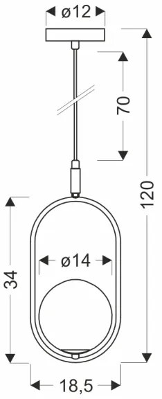 Luster na lanku CORDEL 1xG9/28W/230V čierna/dymová čierna