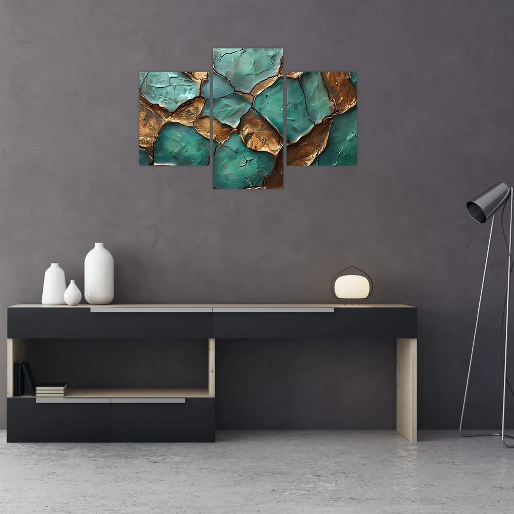 Obraz - Zeleno-zlatá maľba (90x60 cm)