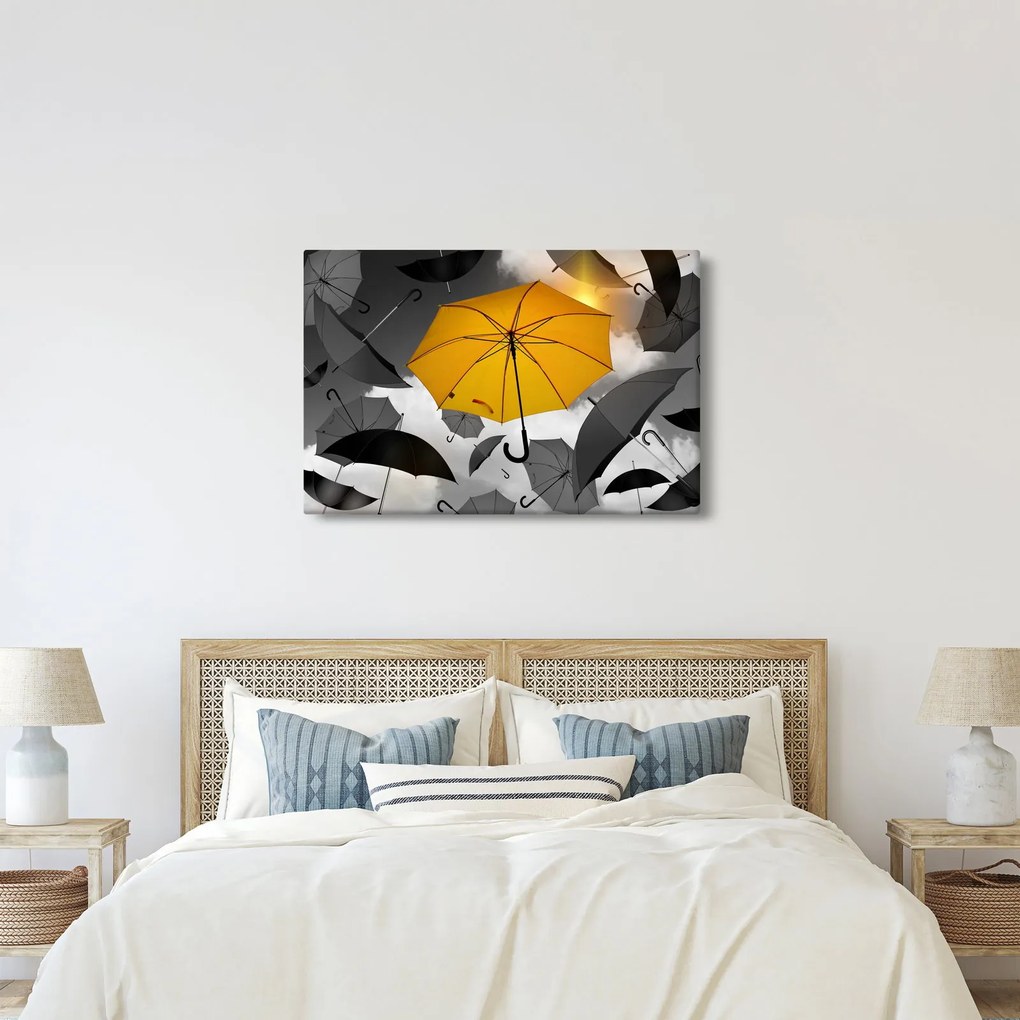 Obraz žltého dáždnika (90x60 cm)