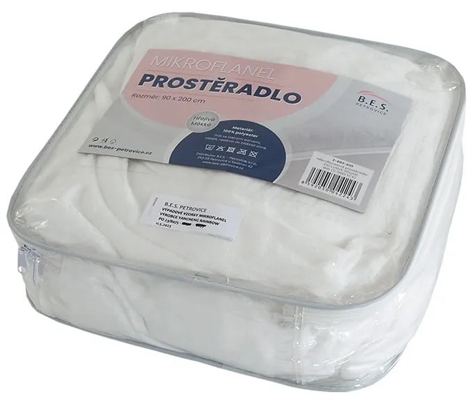 Biela plachta z mikroflanelu 180x200 cm Exclusive – B.E.S.