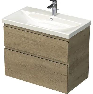 Kúpeľňová skrinka s umývadlom Elite Intedoor Landau 80 cm dub