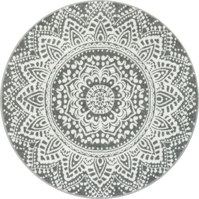 Koberec Lima G757A mandala, krémový / sivý kruh
