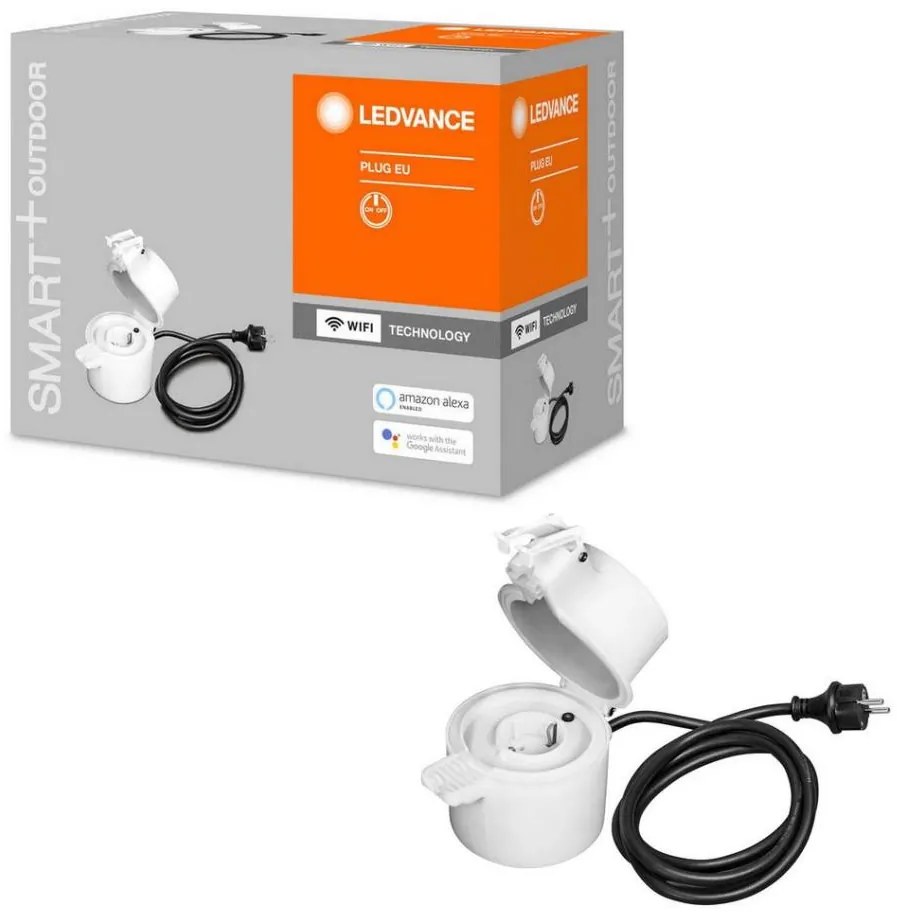 Ledvance - Vonkajšia inteligentná zásuvka SMART+ PLUG SCHUKO 3680W IP44 Wi-Fi P227214