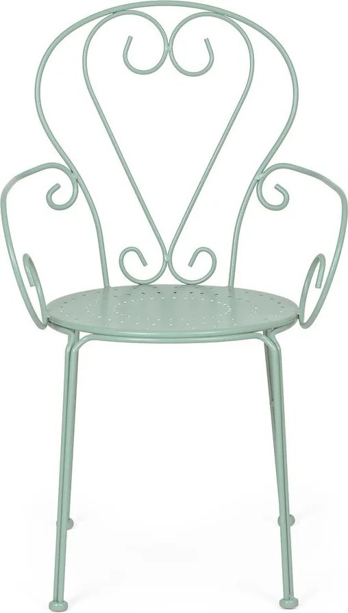 Kovová záhradná stolička v mentolovej farbe Etienne – Bizzotto