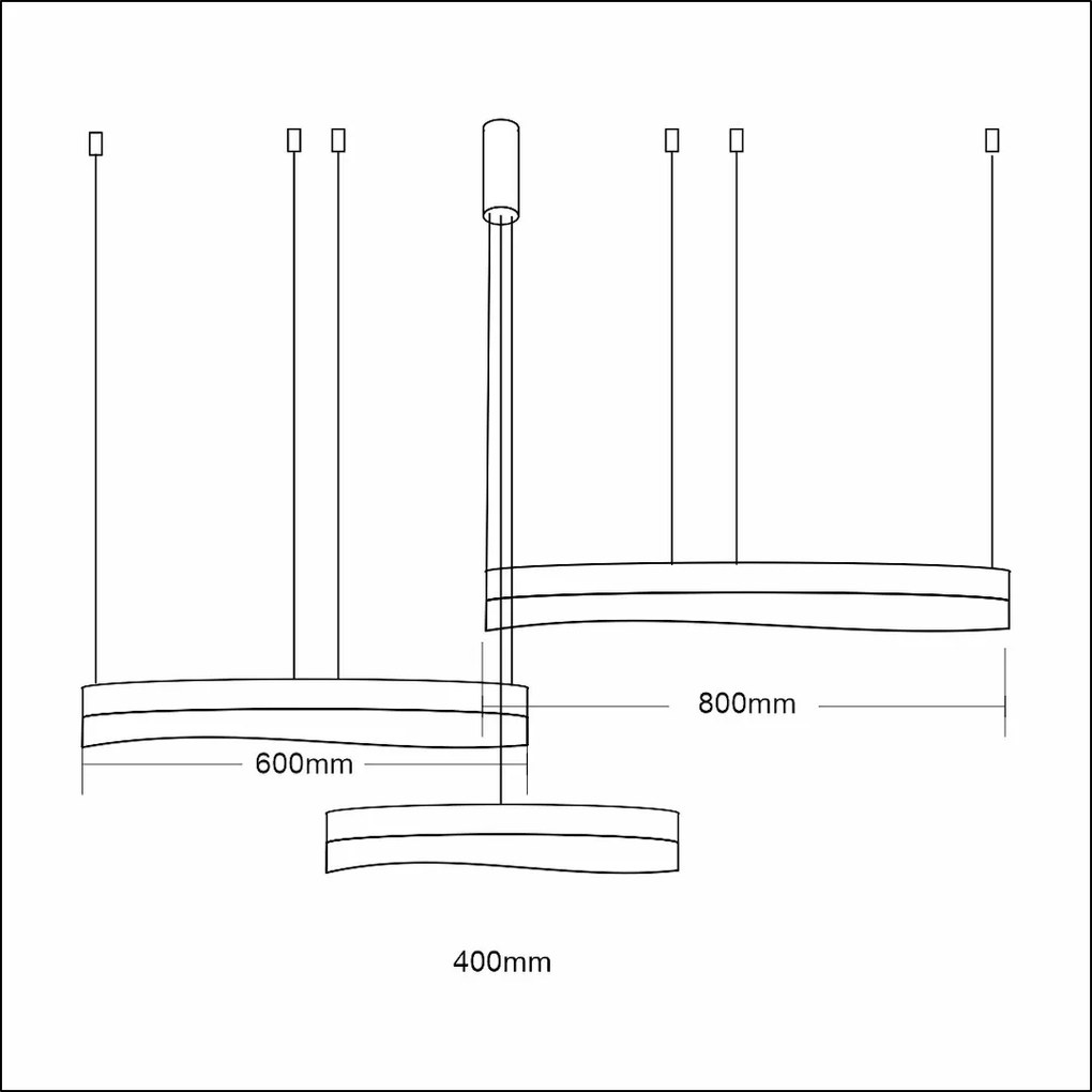 Závesné LED svietidlo Preciosa, 3x LED 158w, 4000k, g
