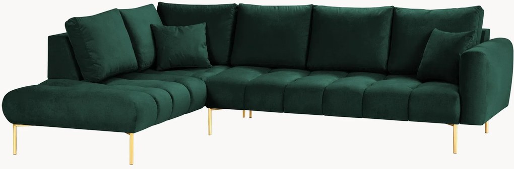 Zamatová rohová pohovka Hastings (5-miestna)