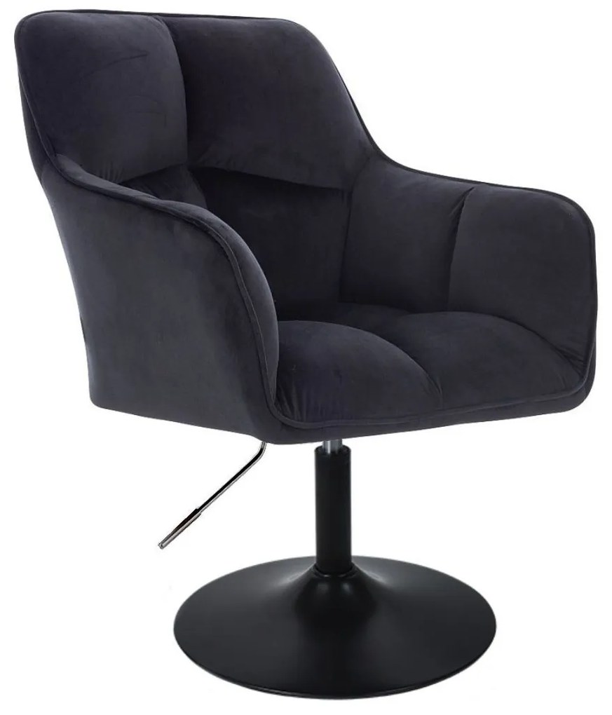 LuxuryForm DESIGN Kreslo AMALFI VELUR na čiernom tanieri - čierne