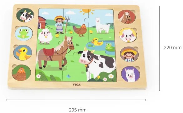 Puzzle na podložke Viga 44741 farma