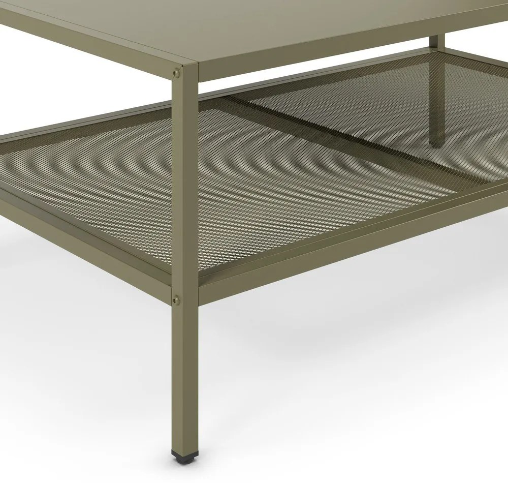 Zelený kovový konferenčný stolík 60x100 cm Fayna – Marckeric