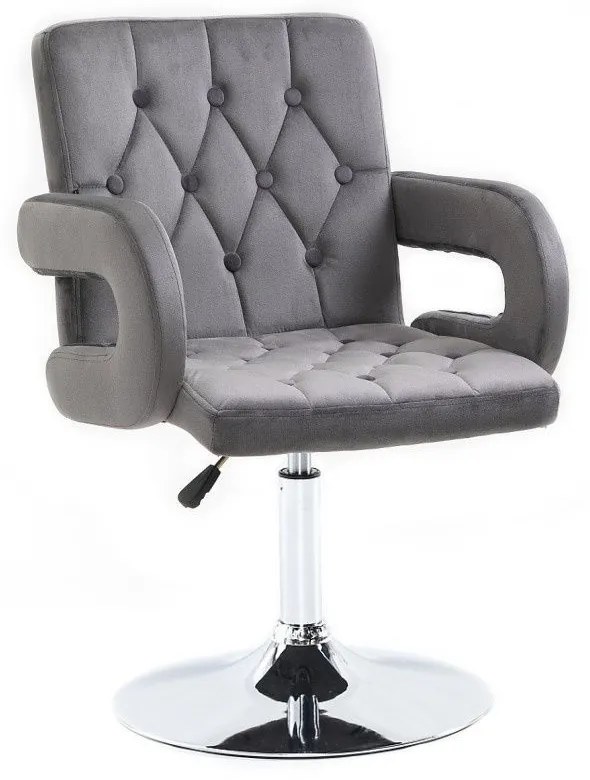LuxuryForm DESIGN Stolička BOSTON VELUR na striebornom tanieri - šedá