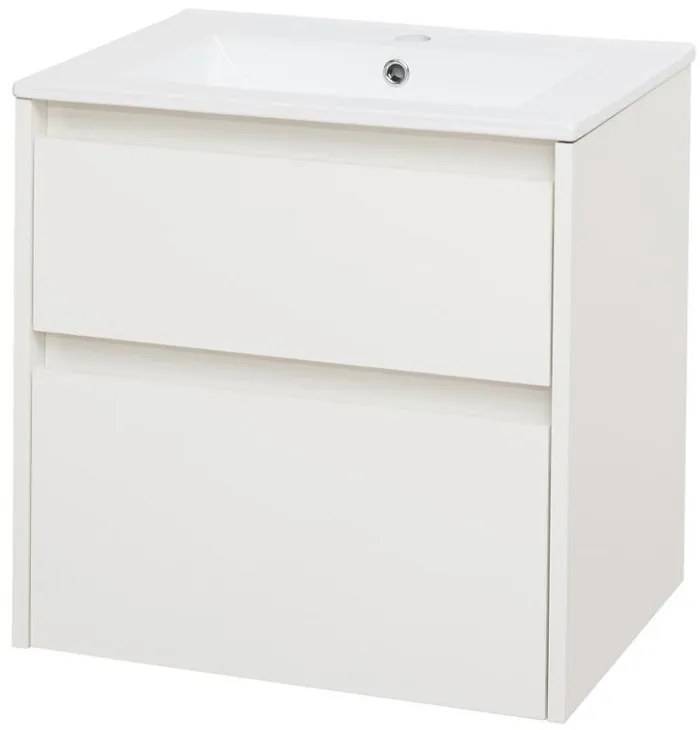 Mereo Mereo, Opto, kúpeľňová skrinka s keramickým umývadlom 61 cm, biela, dub, biela/dub, čierna, MER-CN910