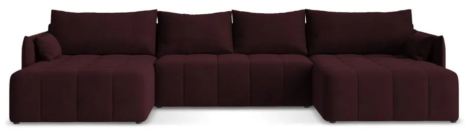 Vínovočervená rozkladacia/s úložným priestorom rohová pohovka (do tvaru "U") Moku – Makamii