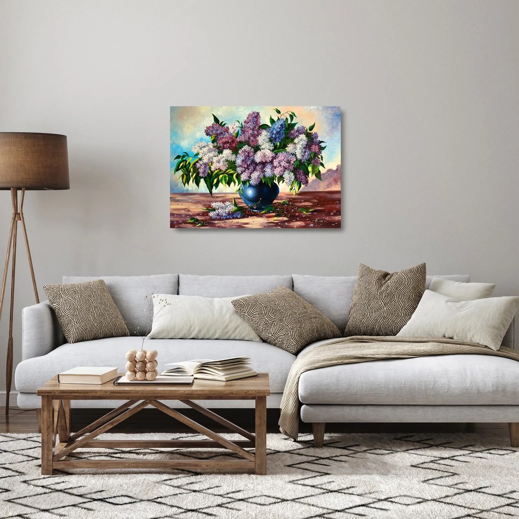Sklenený obraz - Kytica orgovánu (70x50 cm)