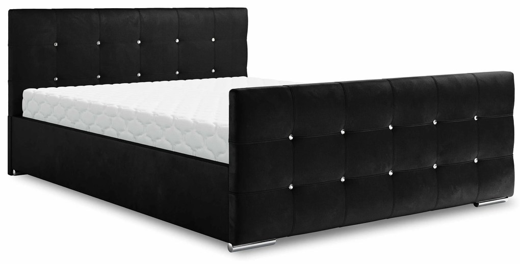 Manželská posteľ 140 cm Darrin (čierna) (s roštom a úložným priestorom). Vlastná spoľahlivá doprava až k Vám domov. 1046868