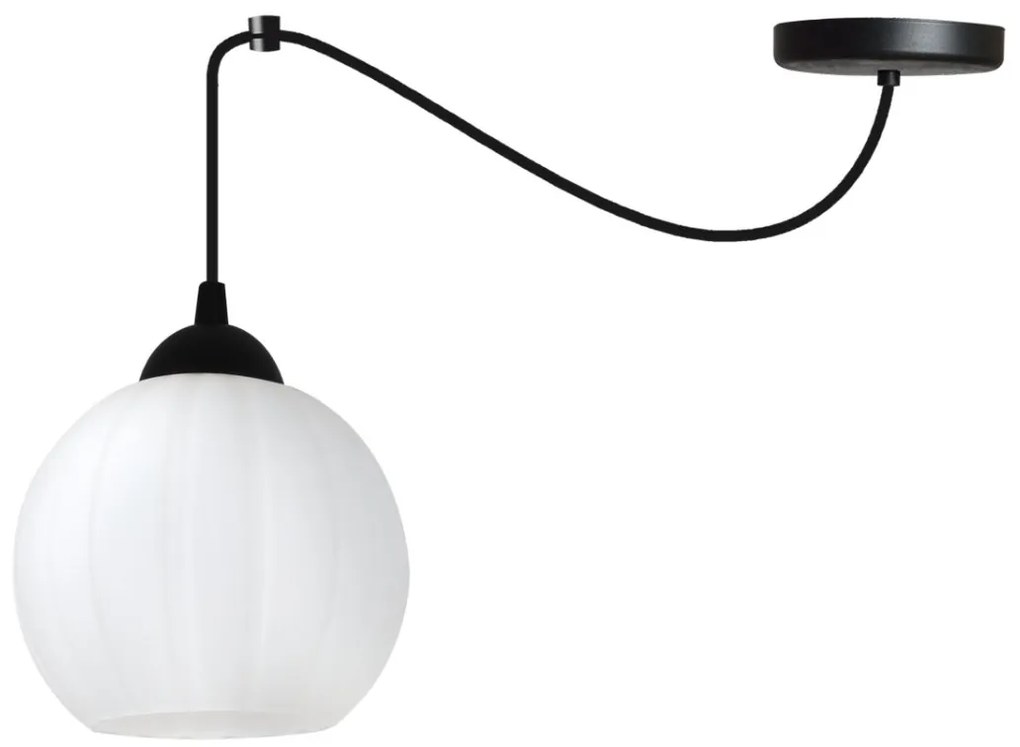 Závesné svietidlo Costa Spider, 1x biele sklenené tienidlo, b