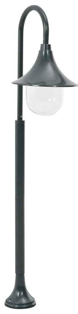vidaXL Záhradná stĺpová lampa E27 120 cm hliníková tmavozelená