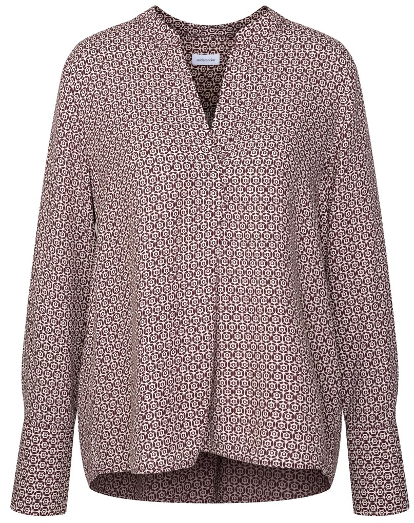 Tunika Seidensticker z viskózy, celoplošná potlač v kombinácii krémovobielej a purpurovočervenej