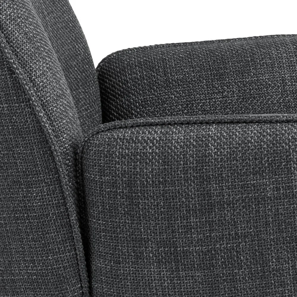 Tmavosivé čalúnené jedálenské kreslá v súprave s podrúčkami 2 ks Glenda – Actona