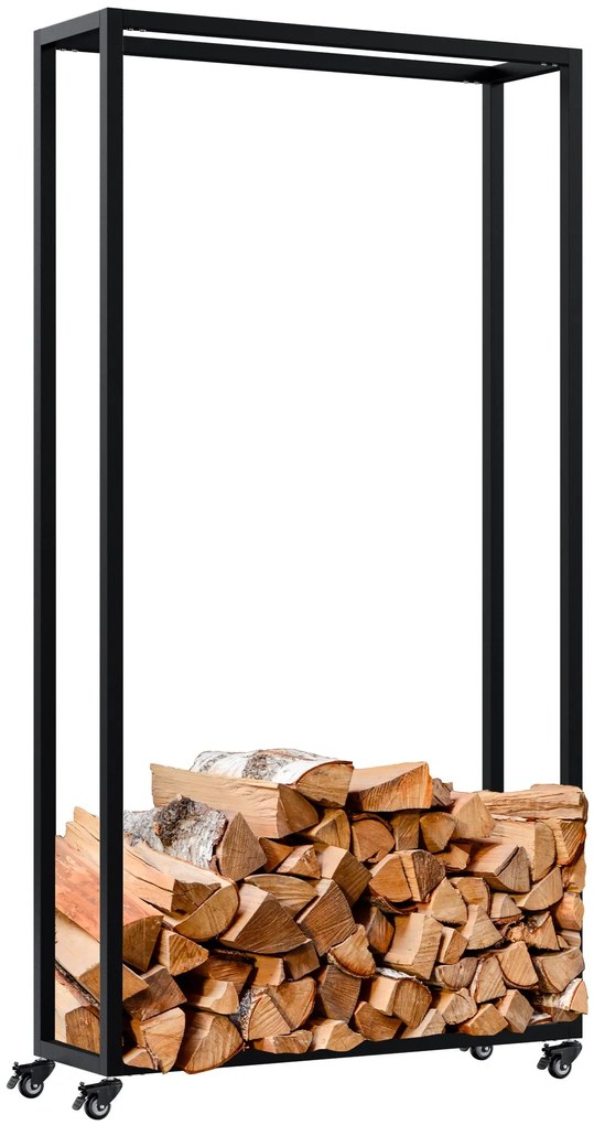 Stojan na drevo Hilta 25x80x150 cm - čierna