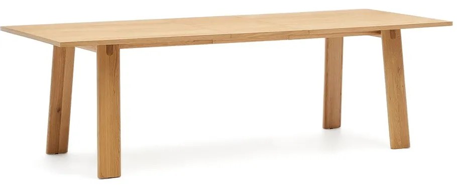 Rozkladací jedálenský stôl s prídavnou doskou s doskou v dubovom dekore 95x200 cm Arlen – Kave Home