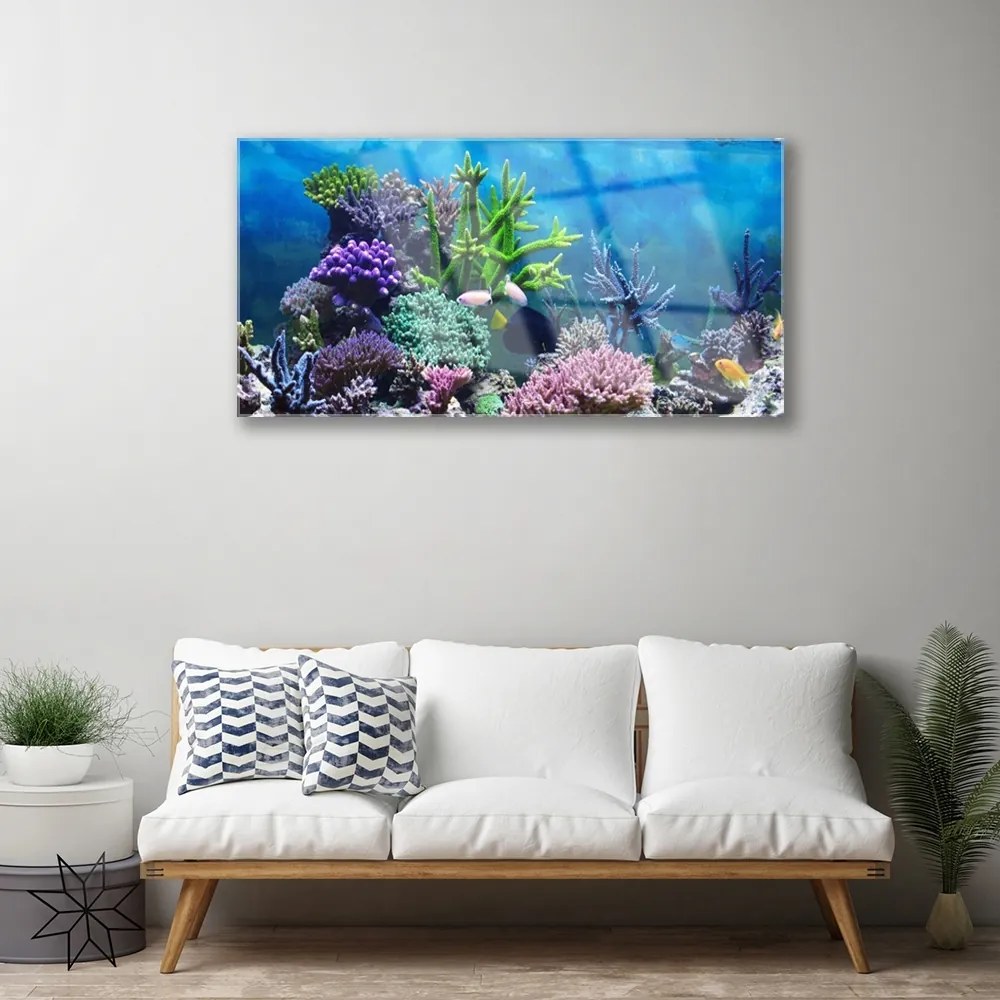 Obraz plexi Akvárium rybičky pod vodou 100x50 cm